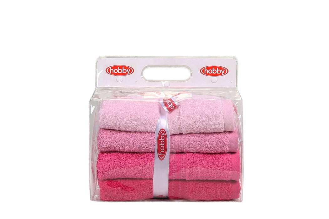 Set prosoape de mâini (4 Bucati) Asi Home Rainbow - Pink Bumbac 50X90 cm