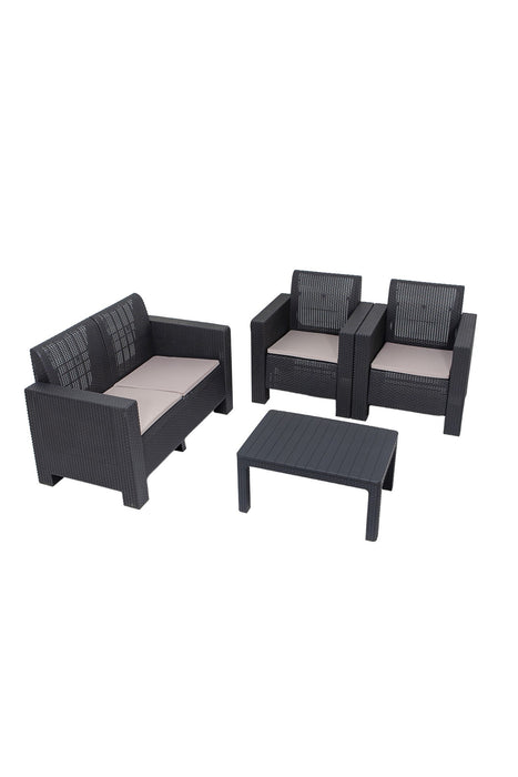 Set Lounge de Gradina Asi Home Aksu 2+1+1+S Takim - Antracit