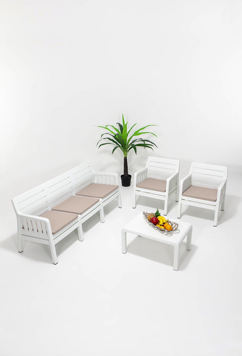 Set Lounge de Gradina Asi Home Lara 3+1+1+S Takim - Alb