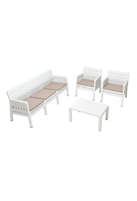 Set Lounge de Gradina Asi Home Lara 3+1+1+S Takim - Alb