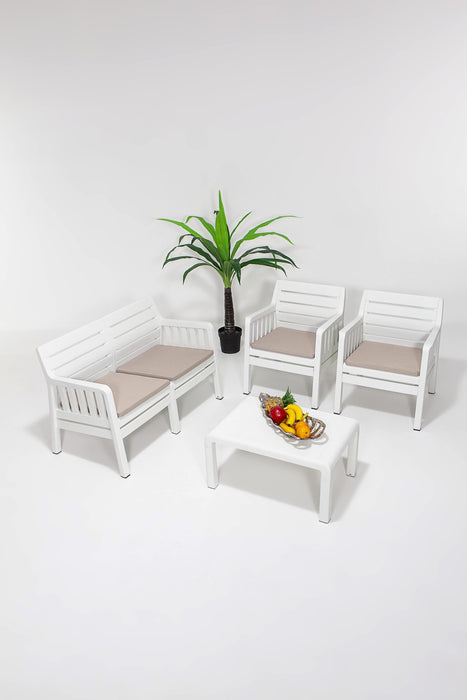 Set Lounge de Gradina Asi Home Lara 2+1+1+S Takim - Alb