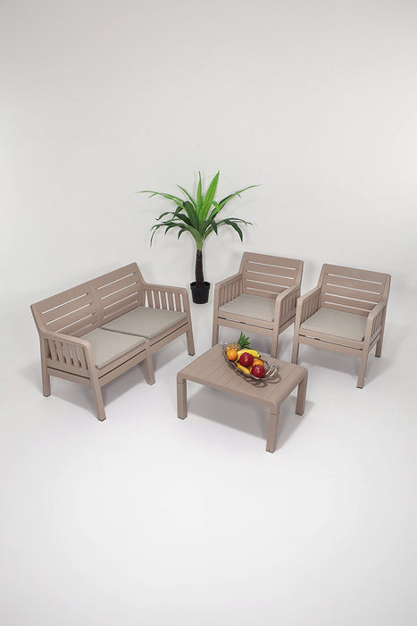 Set Lounge de Gradina Asi Home Lara 2+1+1+S Takim - Cappucino