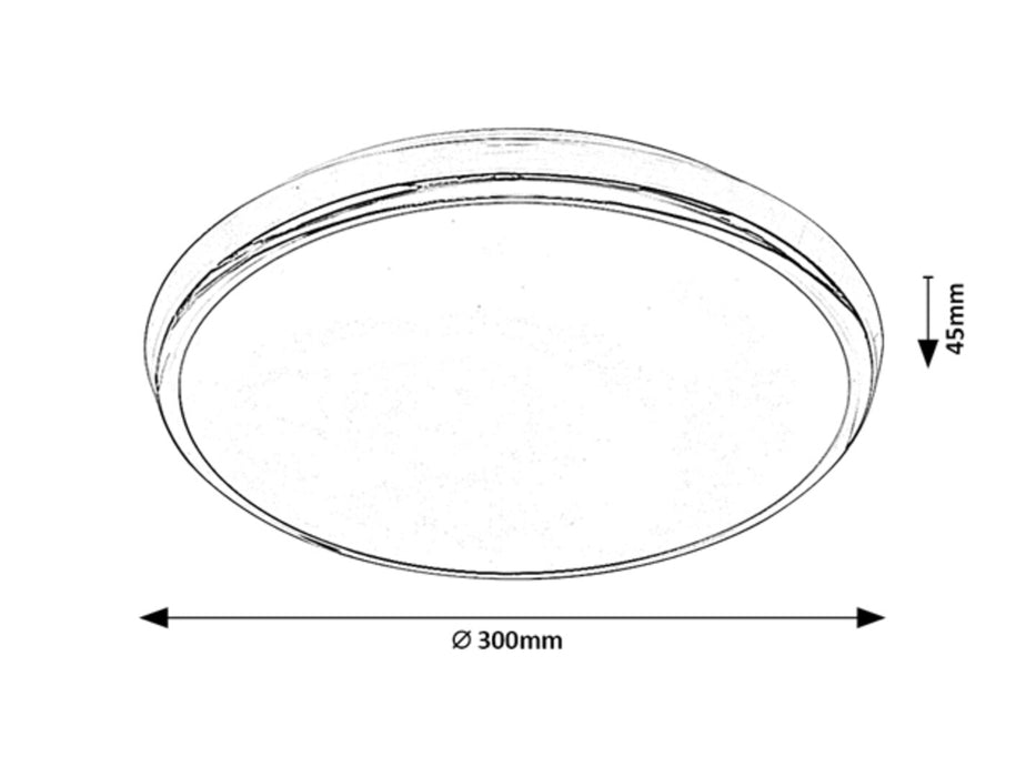 Plafonieră de baie Balthasar LED cu funcții multiple și telecomandă, 18W, IP44, Crom