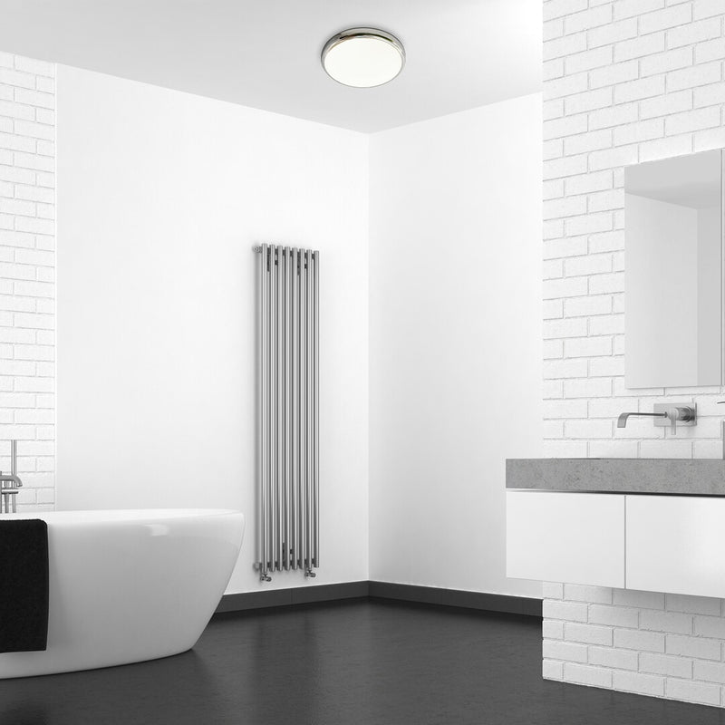 Plafonieră de baie Balthasar LED cu funcții multiple și telecomandă, 18W, IP44, Crom