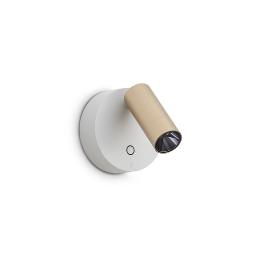 Aplică Ideal Lux Elf, Alb/Auriu, LED