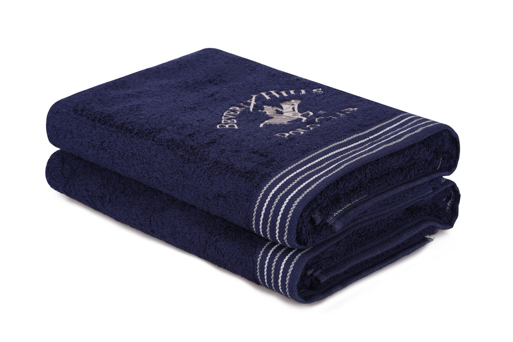 Set prosoape de baie (2 Bucati) Asi Home 405 - Dark Blue Bumbac 70X140 cm