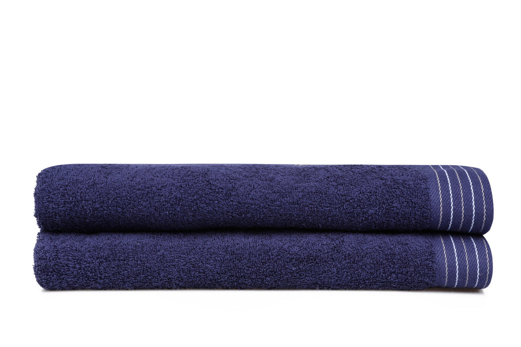 Set prosoape de baie (2 Bucati) Asi Home 405 - Dark Blue Bumbac 70X140 cm