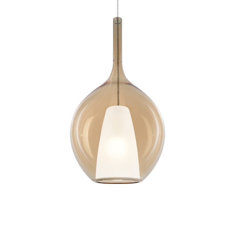 Lustră Ideal Lux Kalique, Chihlimbar, 1xE27, Ø28 cm, H76.5 cm