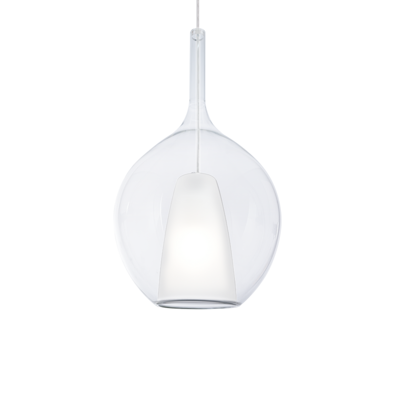 Lustră Ideal Lux Kalique, Transparent, 1xE27, Ø28 cm, H76.5 cm