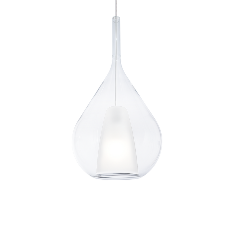 Lustră Ideal Lux Kalique, Transparent, 1xE27, Ø28 cm, H83 cm