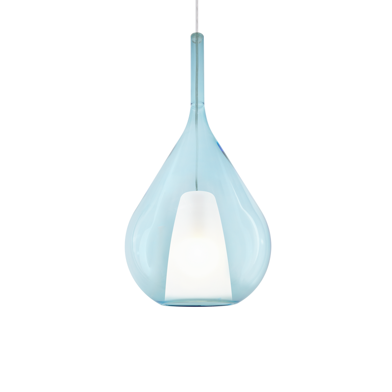 Lustră Ideal Lux Kalique, Albastru deschis, 1xE27, Ø28 cm, H83 cm