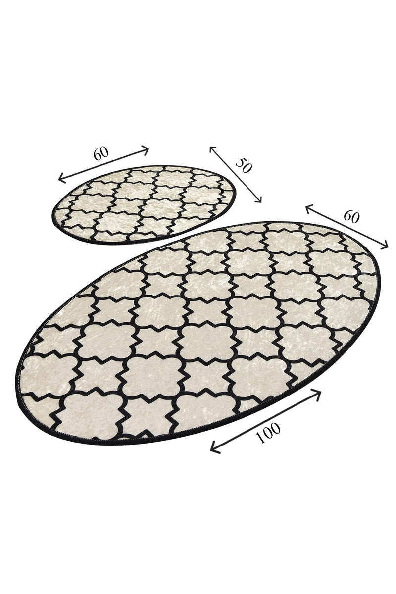 Set Covorase de baie (2 Bucati) Asi Home Kupa - White Poliester 50|60X60|100X cm