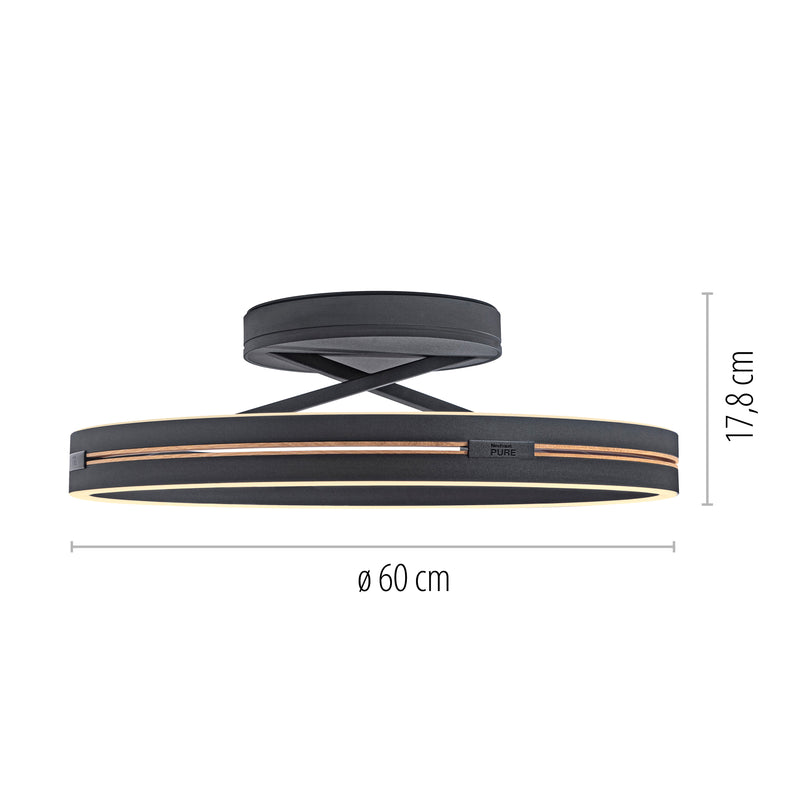 Plafoniera Paul Neuhaus PURE LOOP 2xLED Negru