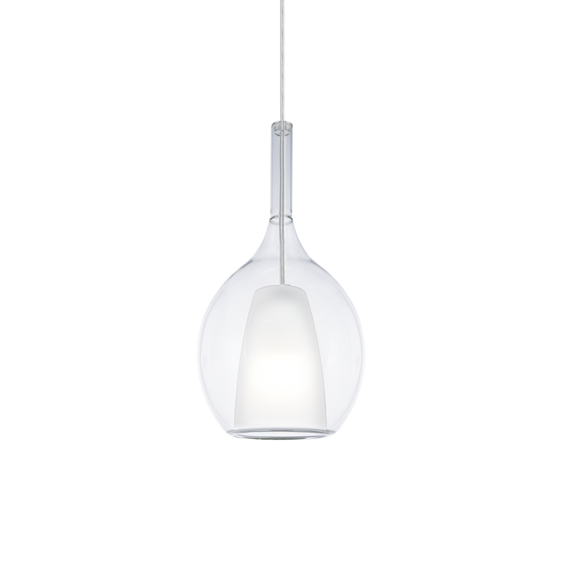 Lustră Ideal Lux Kalique, Transparent, 1xE27, Ø18 cm, H60 cm