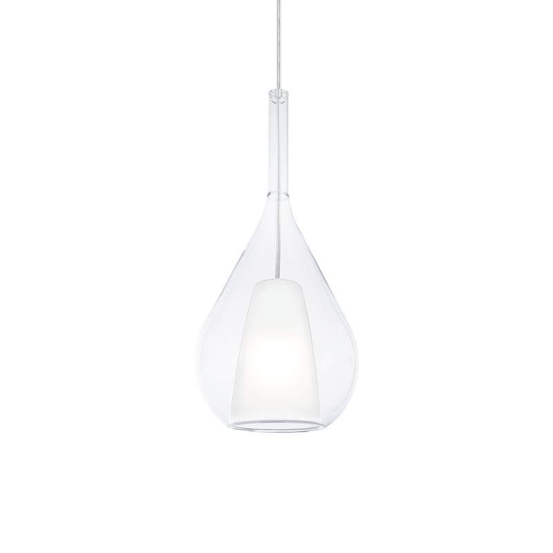 Lustră Ideal Lux Kalique, Transparent, 1xE27, Ø18 cm, H63.5 cm