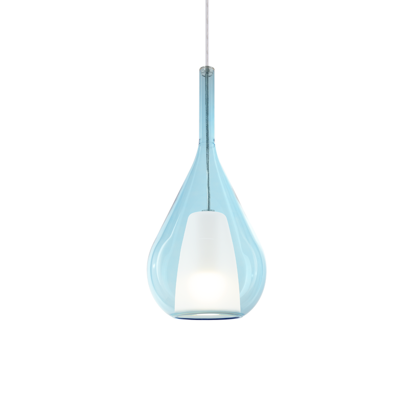Lustră Ideal Lux Kalique, Albastru deschis, 1xE27, Ø18 cm, H63.5 cm