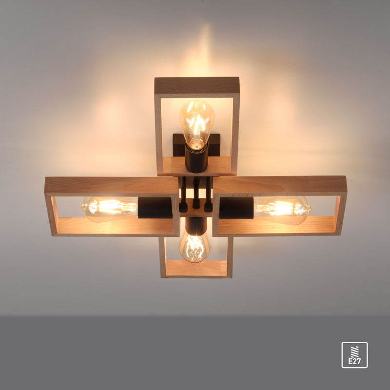 Plafoniera Paul Neuhaus FRANKY 4xE27 Negru