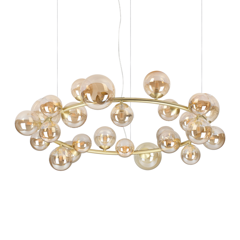 Lustră Ideal Lux Perlage, Chihlimbar, 25xG9