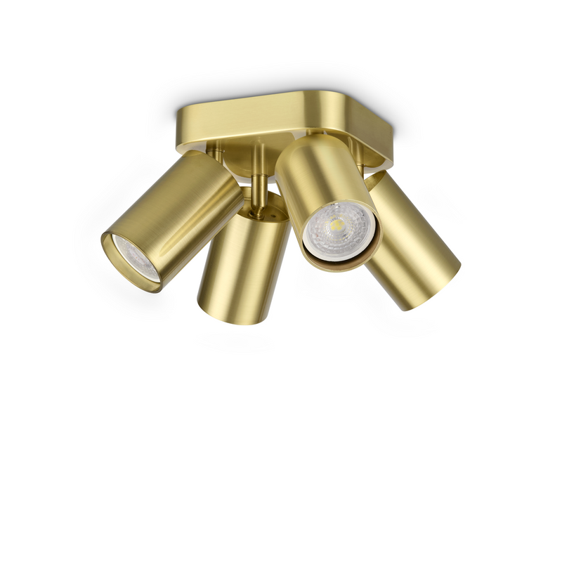 Plafonieră Ideal Lux Dynamite, Alamă, 4xGU10, Ø13.5 cm