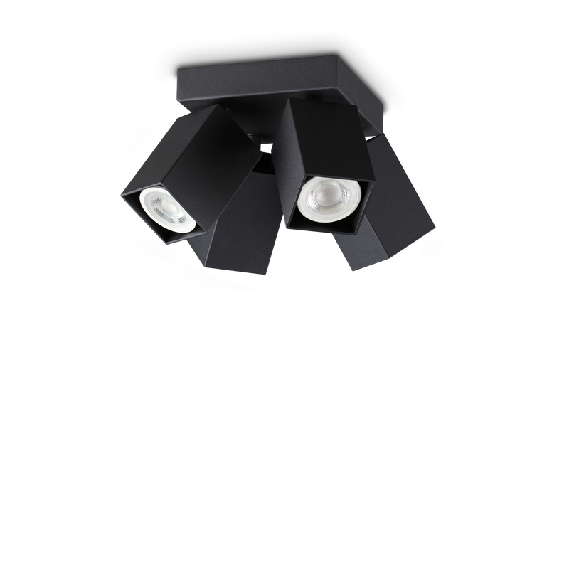 Plafonieră Ideal Lux Dynamite, Negru, 4xGU10, Ø13.5 cm