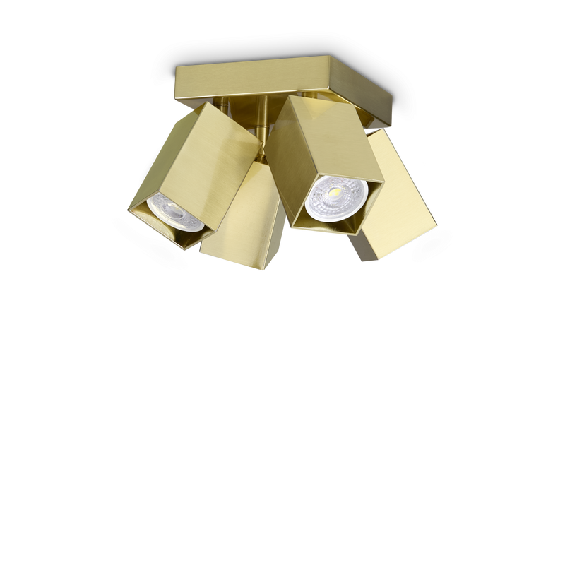 Plafonieră Ideal Lux Dynamite, Alamă, 4xGU10, Ø13.5 cm