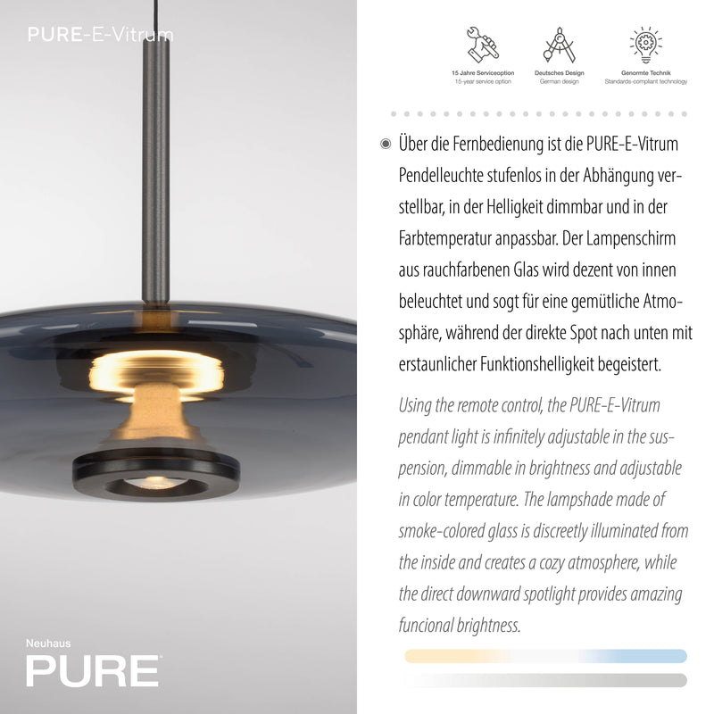 Lustra Paul Neuhaus PURE E-VITRUM 2xLED Gri