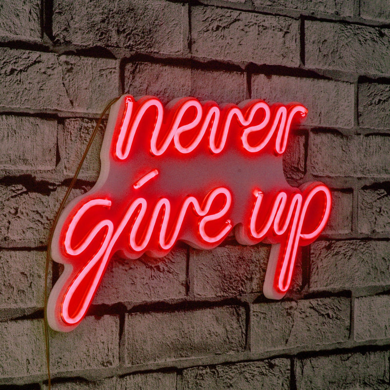 Decorațiune Perete Asi Home Never Give Up, Roșu