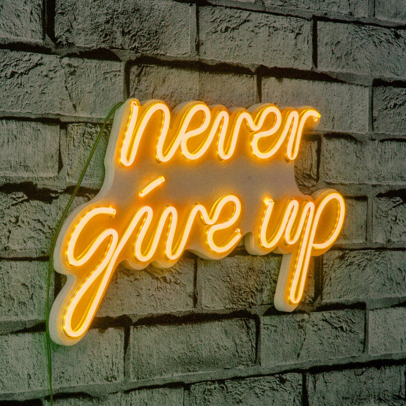 Decorațiune Perete Asi Home Never Give Up, Galben