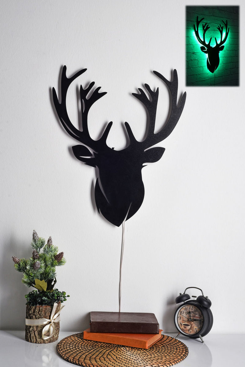 Decorațiune Perete Asi Home Deer 2, Verde, 25x30 cm
