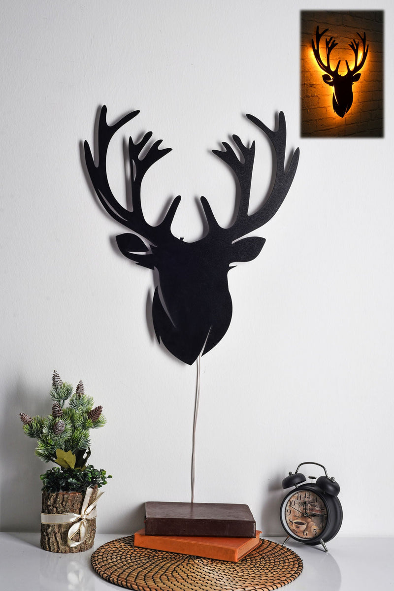 Decorațiune Perete Asi Home Deer 2, Galben, 25x30 cm