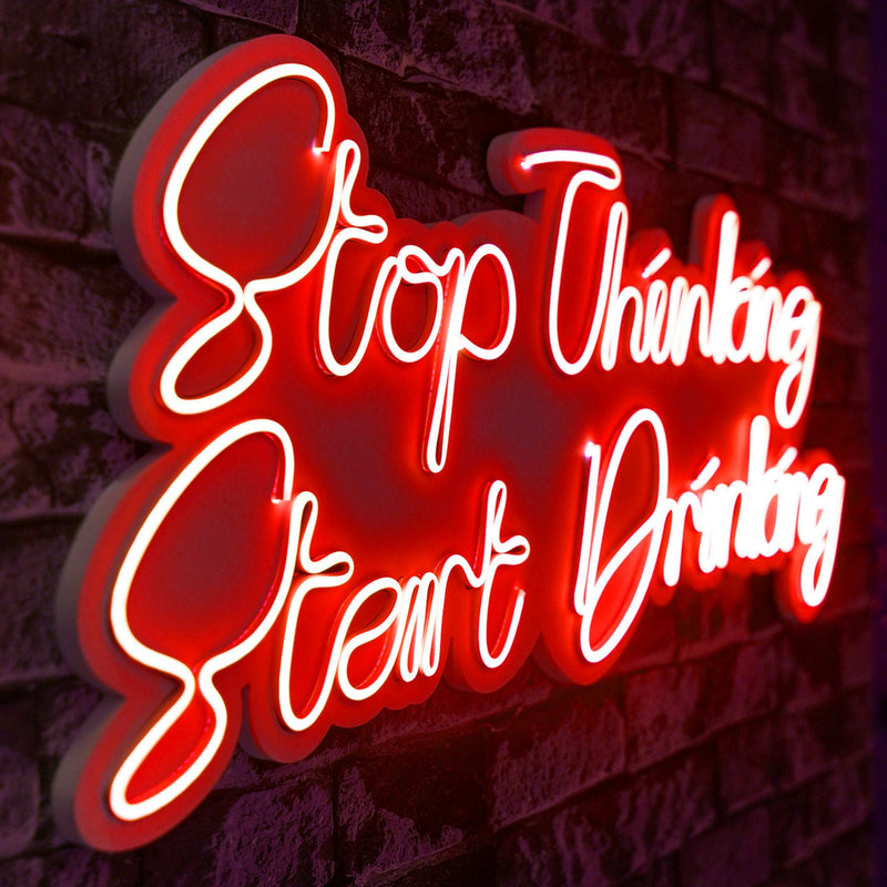 Decorațiune Perete Asi Home Stop Thinking Start, Roșu