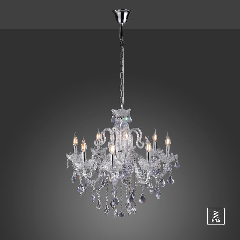 Lustra Paul Neuhaus GRACIA 8xE14 Transparent