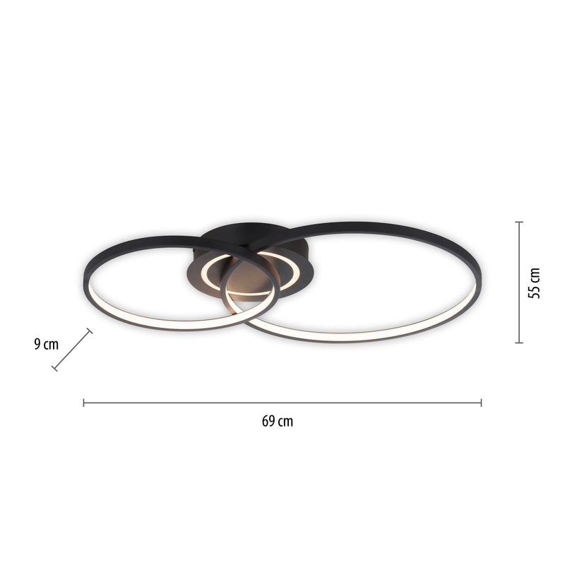 Plafoniera Paul Neuhaus ASMINA 3xLED Negru