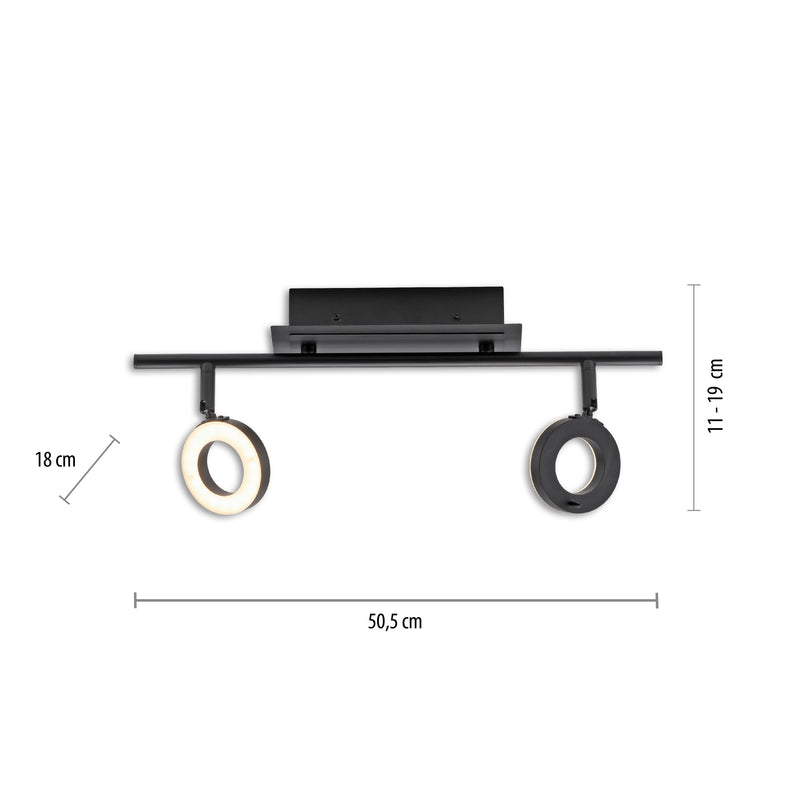 Plafoniera Paul Neuhaus SILEDA 2xLED Negru