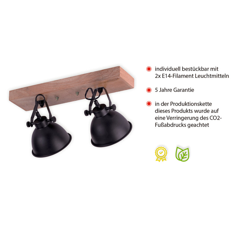Plafoniera Paul Neuhaus SAMIA 2xE14 Negru