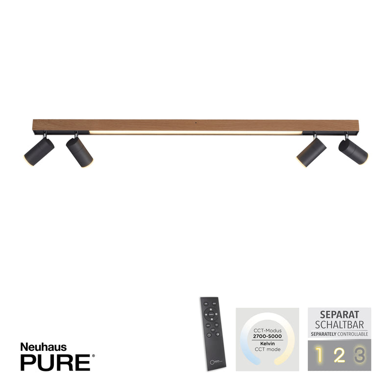 Plafoniera Paul Neuhaus PURE-LINES 5xLED Lemn Natural