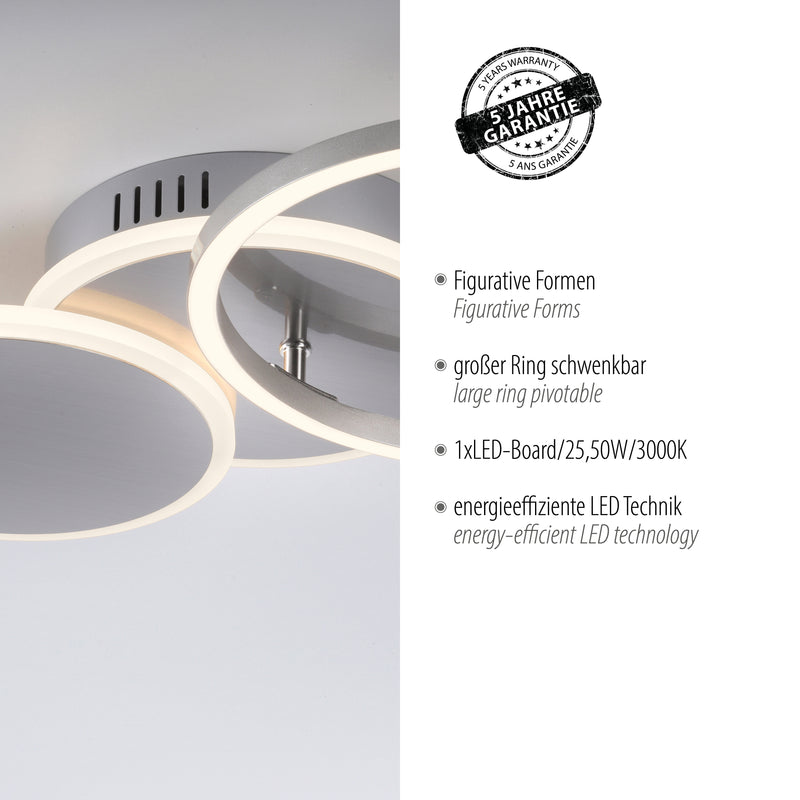 Plafoniera Paul Neuhaus SEVENT LED Argintiu