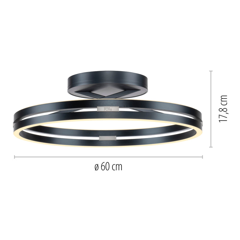 Plafoniera Paul Neuhaus PURE LOOP 2xLED Gri