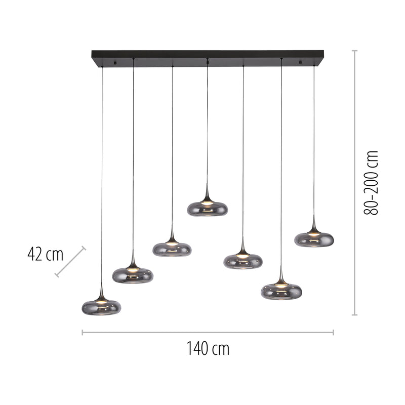 Lustra Paul Neuhaus POSH 7xLED Gri