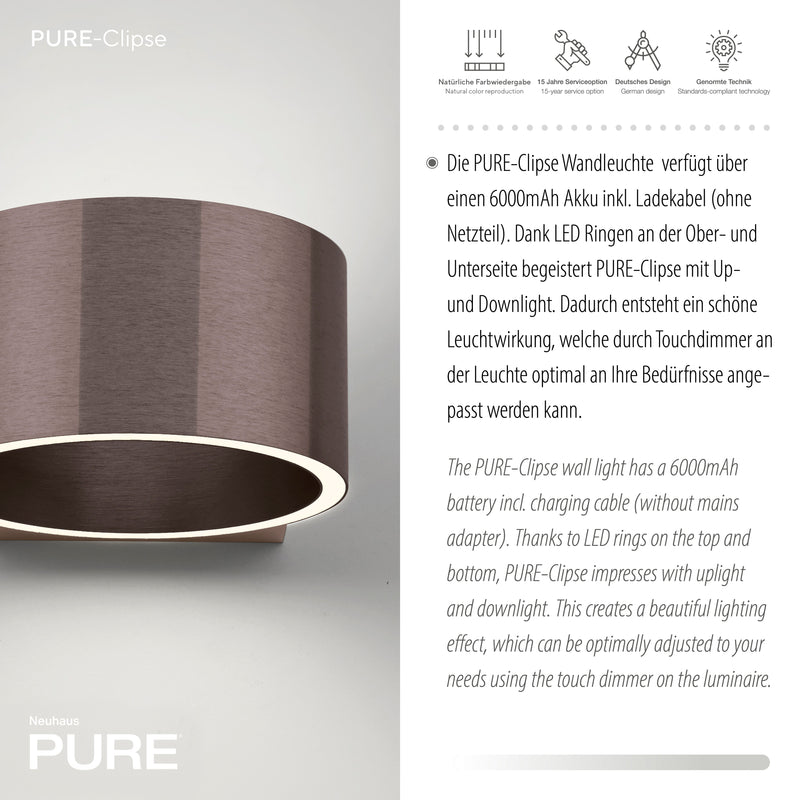 Aplica Paul Neuhaus PURE CLIPSE 2xLED Bronz Metalic