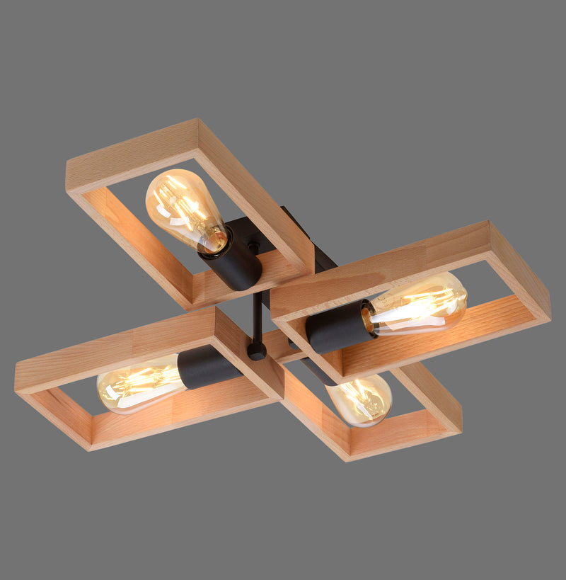 Plafoniera Paul Neuhaus FRANKY 4xE27 Negru
