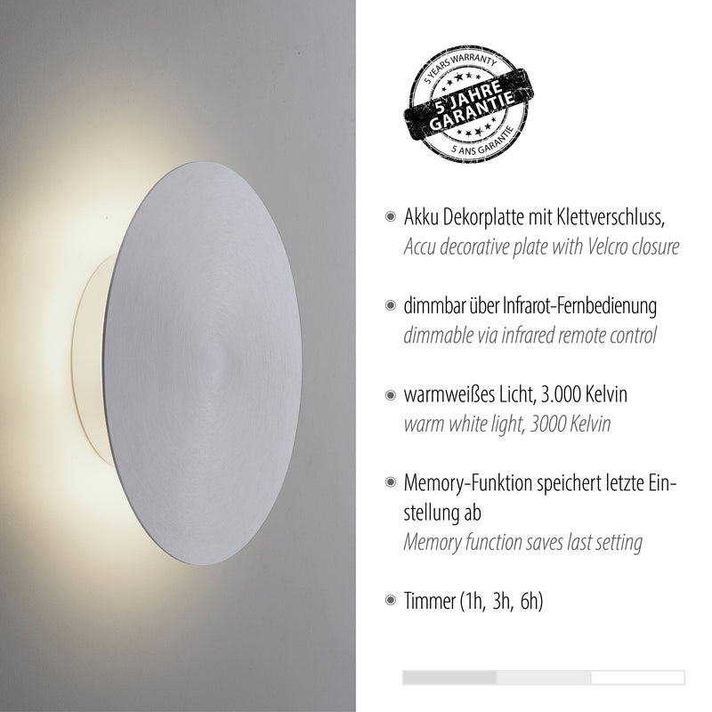 Aplica Paul Neuhaus AKKU-PUNTUA LED Aluminiu