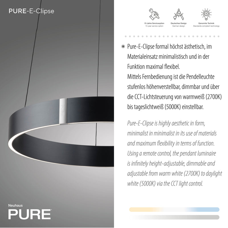 Lustra Paul Neuhaus PURE E-CLIPSE 2xLED Gri