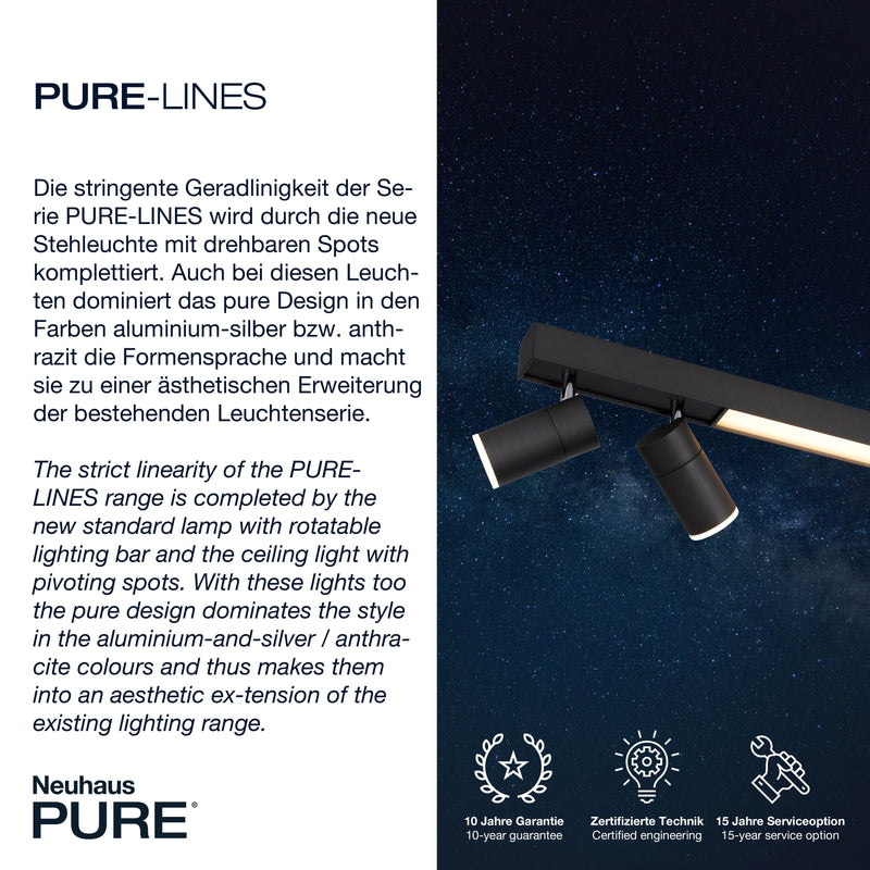 Plafoniera Paul Neuhaus PURE-LINES 5xLED Antracit