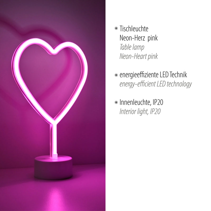 Aplica Paul Neuhaus NEON-HERZ LED Roz
