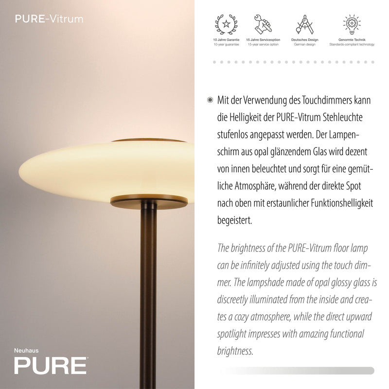 Lampadar Paul Neuhaus PURE VITRUM 2xLED Maro Metalic