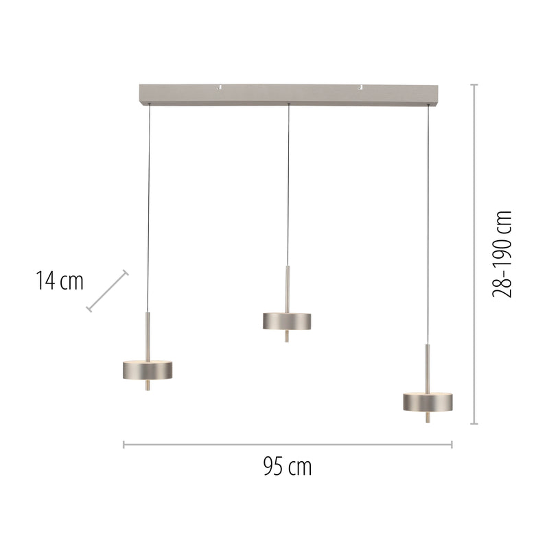 Lustra Paul Neuhaus Q-ROTATE 3xLED Aluminiu
