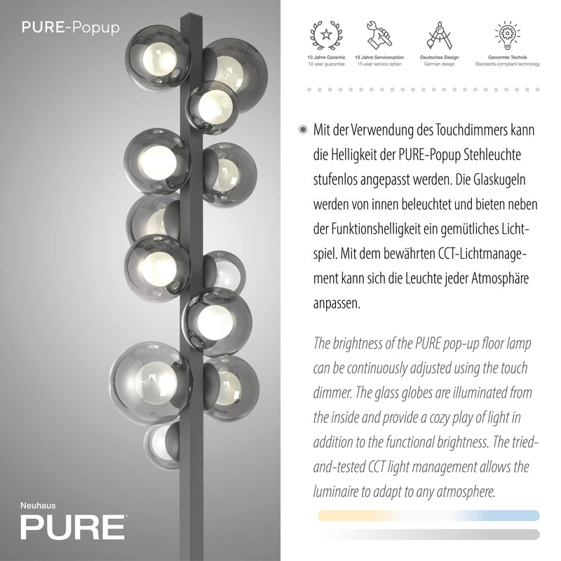 Lampadar Paul Neuhaus 12xLED Gri