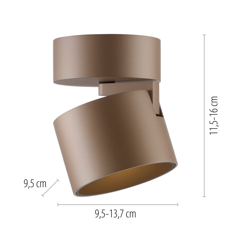 Plafoniera LED Paul Neuhaus, Ø9,5-13,7xH11,5-16 cm PURE CUP 2700K - 1320lm Maro