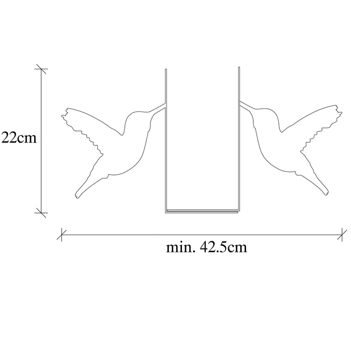 Suport pentru cărți metalic Asi Home Kitap tutucu 11 - Black Metal 14X42.5X22 cm